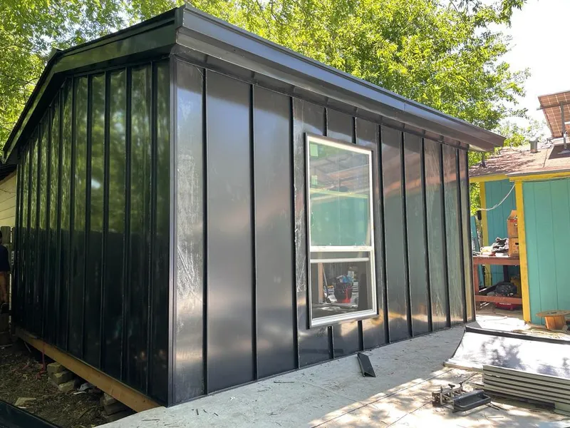 Black standing seam metal wall panels for Metal Roof Installation in Hazlet